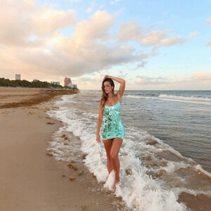Zara Summer Sequin Slim Fit Backless Casual Travel Spaghetti Strap Dress